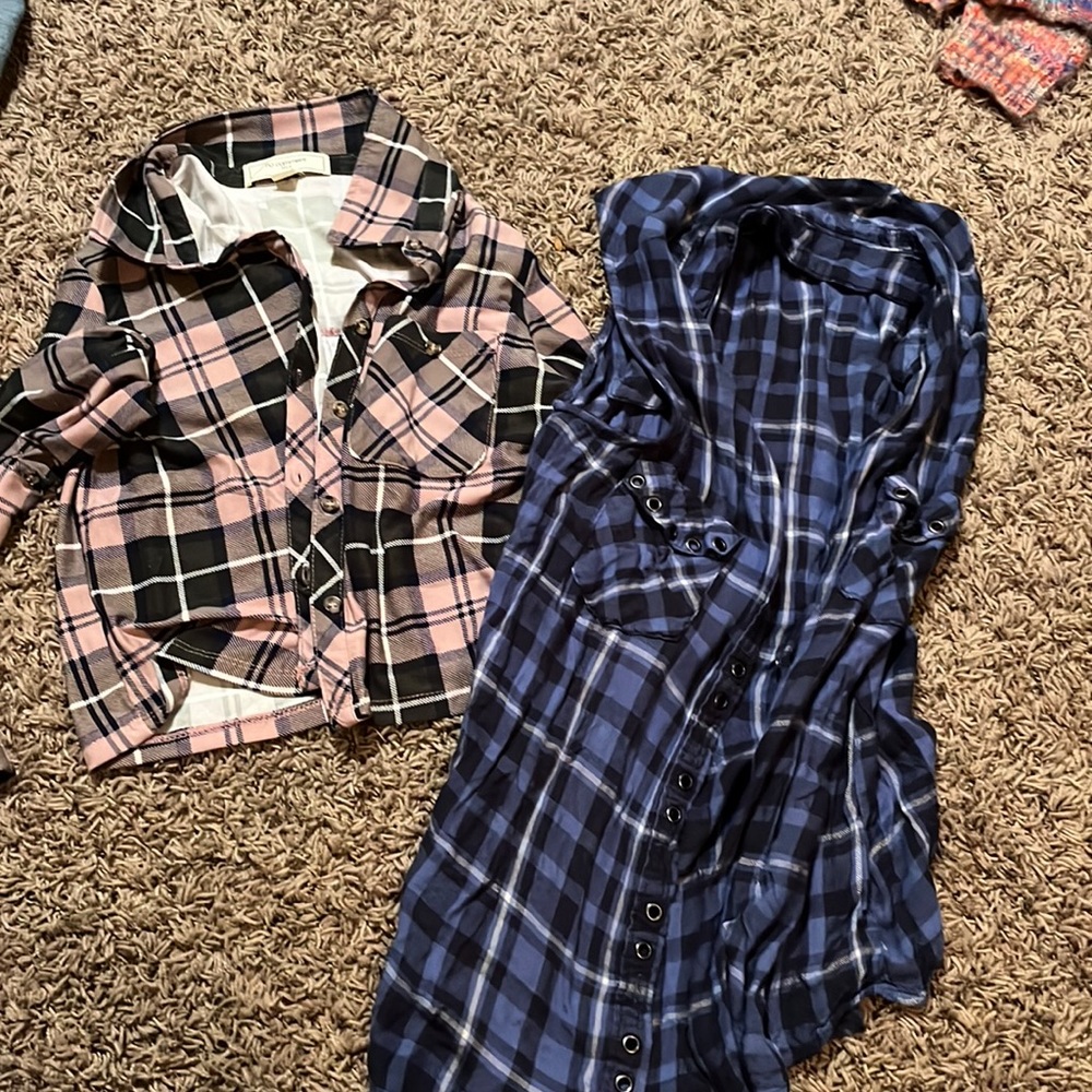 Long sleeve flannel and tank top flannel
